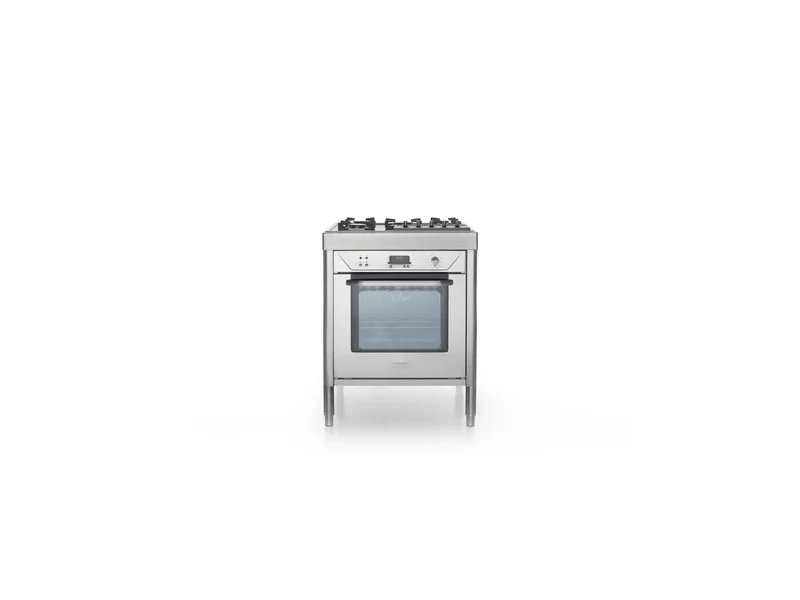 Ⓜ️🔵🔵🔵 Alpes C70-F60/1 - LIBERI IN CUCINA, Elemento Cottura, Acciaio Inox largo 70cm, profondo 65cm, alto 90/95cm, F 569/5G Piano Cottura incasso con 5 fuochi a gas, F600 Forno Elettrico a incasso 60cm