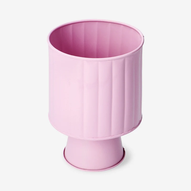 Elevated pink metal plant pot - 12 cm