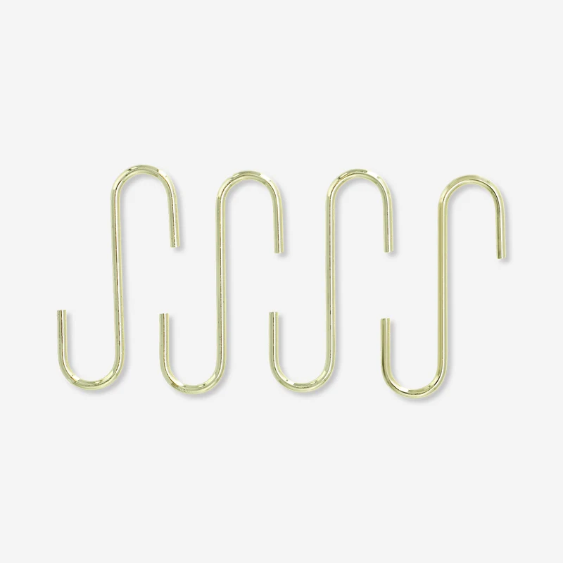 Gold metal S hooks - 4 pcs