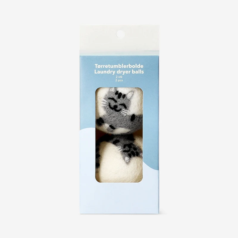 Wool cat laundry dryer balls - 2 pcs