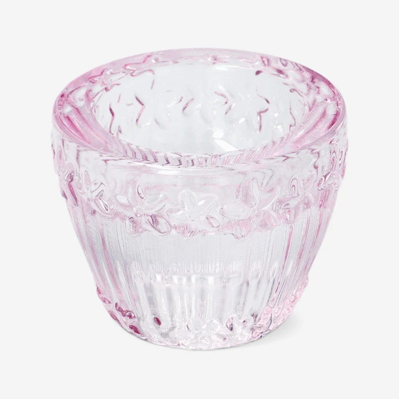 2 in 1 purple candle holder with embossed flowers