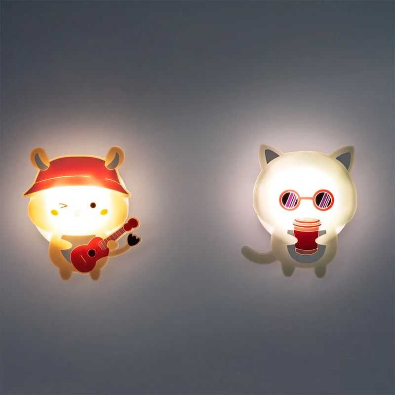 Cosy animal wall lamps - 2 pcs