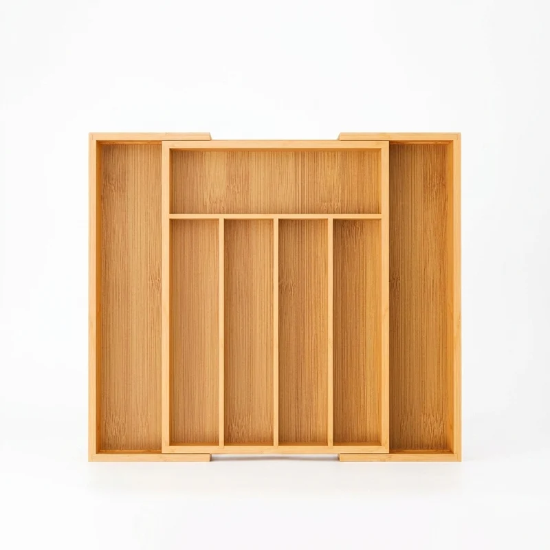 Adjustable Wooden Cutlery Tray Drawer Organiser — Expandable Divider
