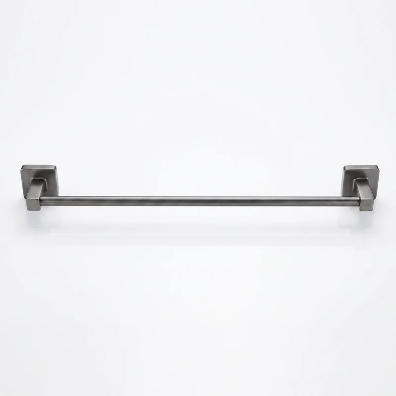 Gun Grey Bathroom Hardware Set — Towel Bar, Paper Holder, Ring & Hook