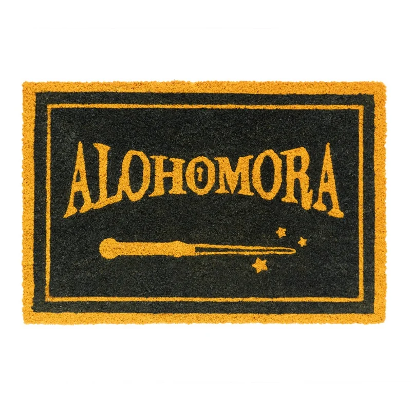 Zerbino - Harry Potter (ALOHOMORA) Tappeto per Ingresso da Esterno e Interno Cocco Divertente Cameretta Bagno con Base in PVC Antiscivolo Merchandising 40X60 cm