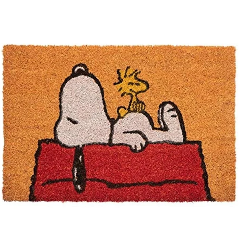 Zerbino (Snoopy Peanuts) Tappeto per Ingresso da Esterno e Interno Cocco Divertente Cameretta Bagno con Base in PVC Antiscivolo 40X60 cm