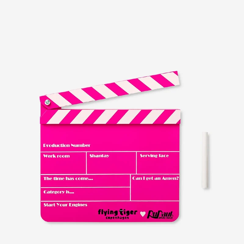 RuPaul's Drag Race x Flying Tiger Copenhagen - Pink clapperboard with chalk