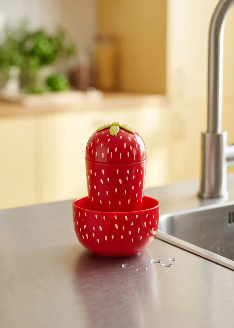 Strawberry washing up brush