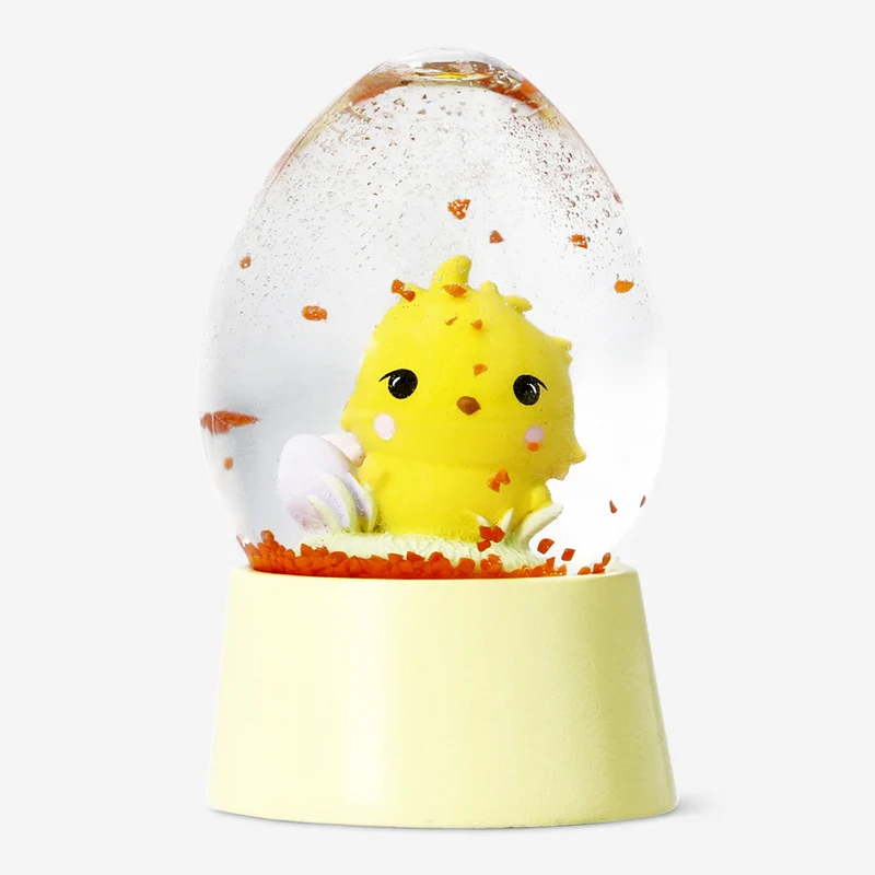 Snow globe with Easter chicken