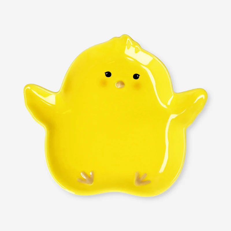 Yellow chicken serving plate - 20 cm