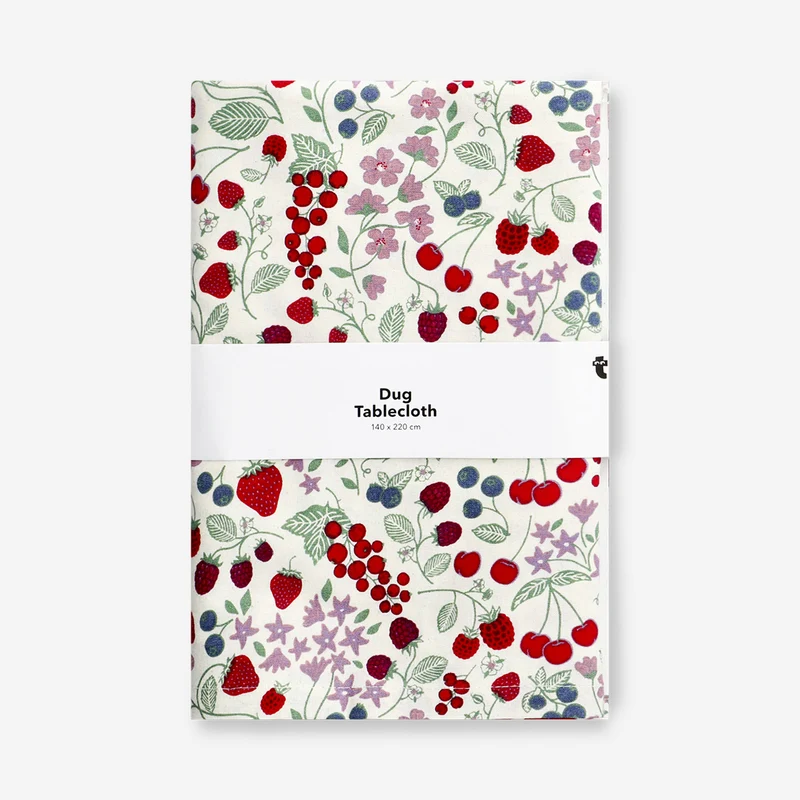 Tablecloth with strawberry print - 140x220 cm