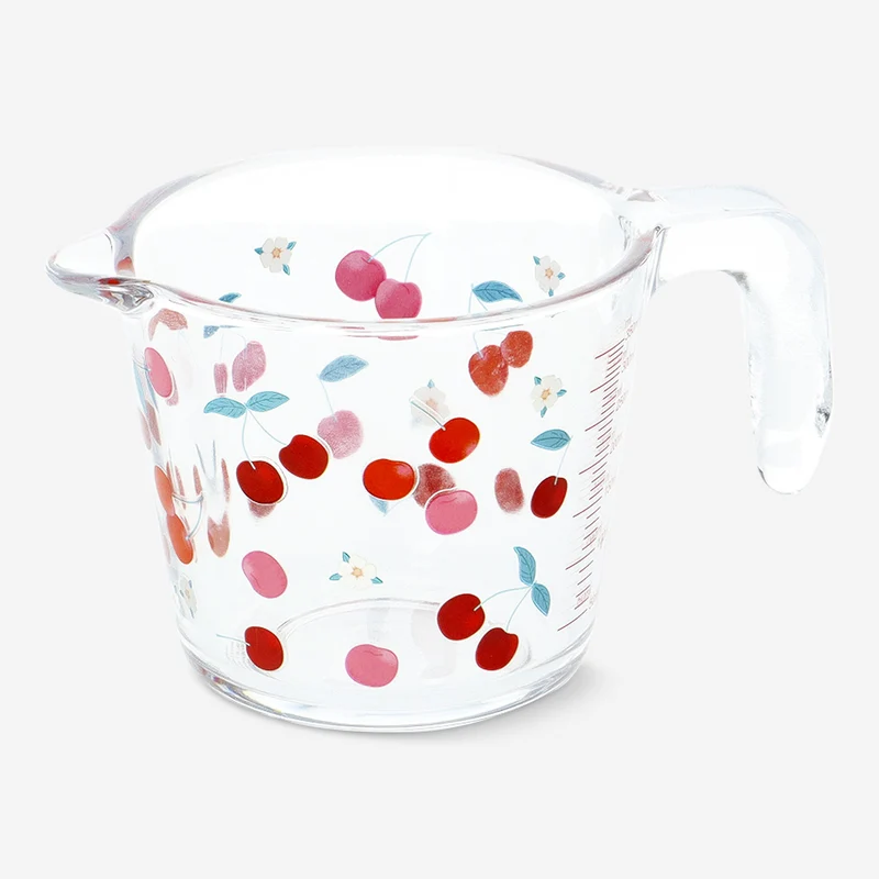 Measuring cup with cherry print