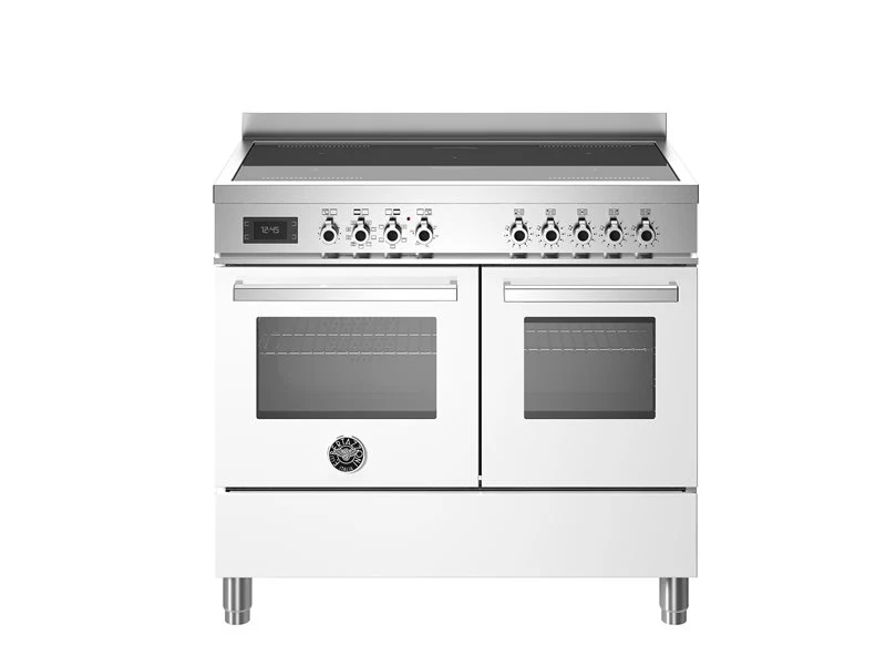 Ⓜ️🔵🔵🔵 BERTAZZONI PRO105I2EBIT- Cucina, Piano cottura induzione, Serie Professional, Bianco, 100 cm, 5 zone a induzione (2 zone flex), Doppio forno elettrico, Nuova classe A