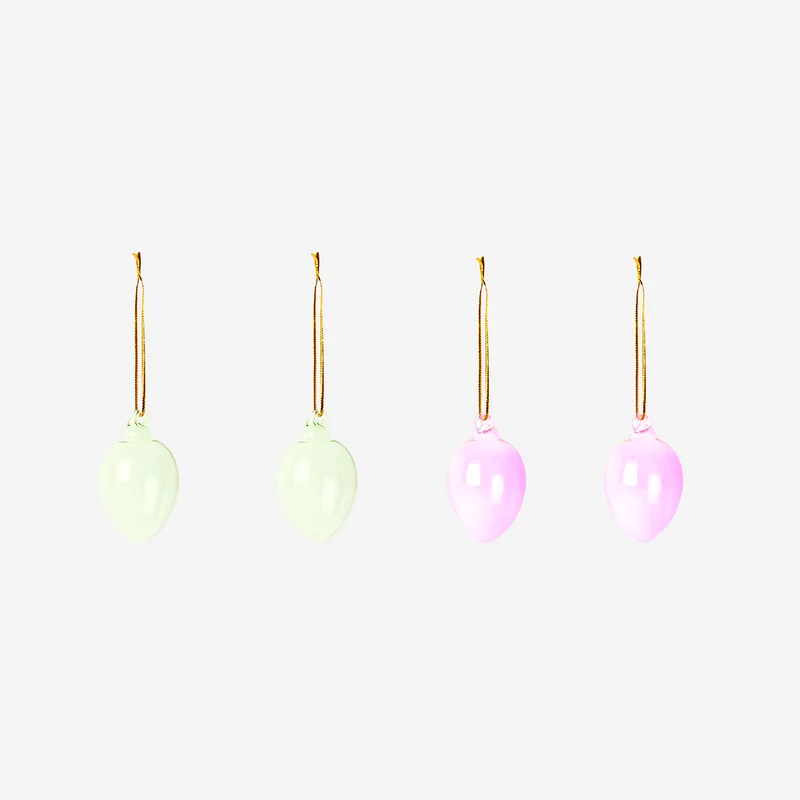Glass Easter eggs - 4 pcs