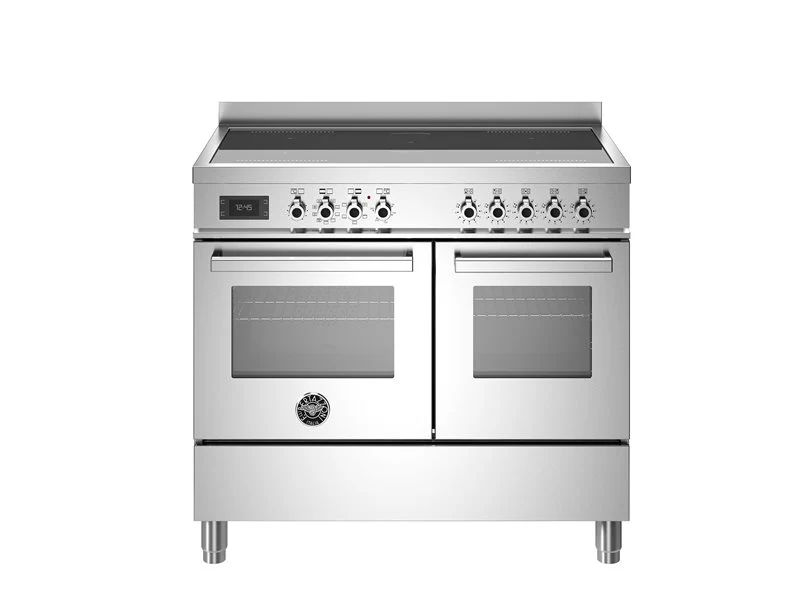 Ⓜ️🔵🔵🔵 BERTAZZONI PRO105I2EXT - Cucina, Piano cottura induzione, Serie Professional, Acciaio Inox, 100 cm, 5 zone a induzione (2 zone flex), Doppio forno elettrico, Nuova classe A