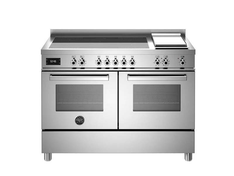 Ⓜ️🔵🔵🔵 BERTAZZONI PRO125I2EXT - Cucina, Piano cottura induzione, Serie Professional, Acciaio inox, 120 cm, 5 Zone a induzione (2 zone flex), Piastra, Doppio forno elettrico, 11 Funzioni, Nuova classe A
