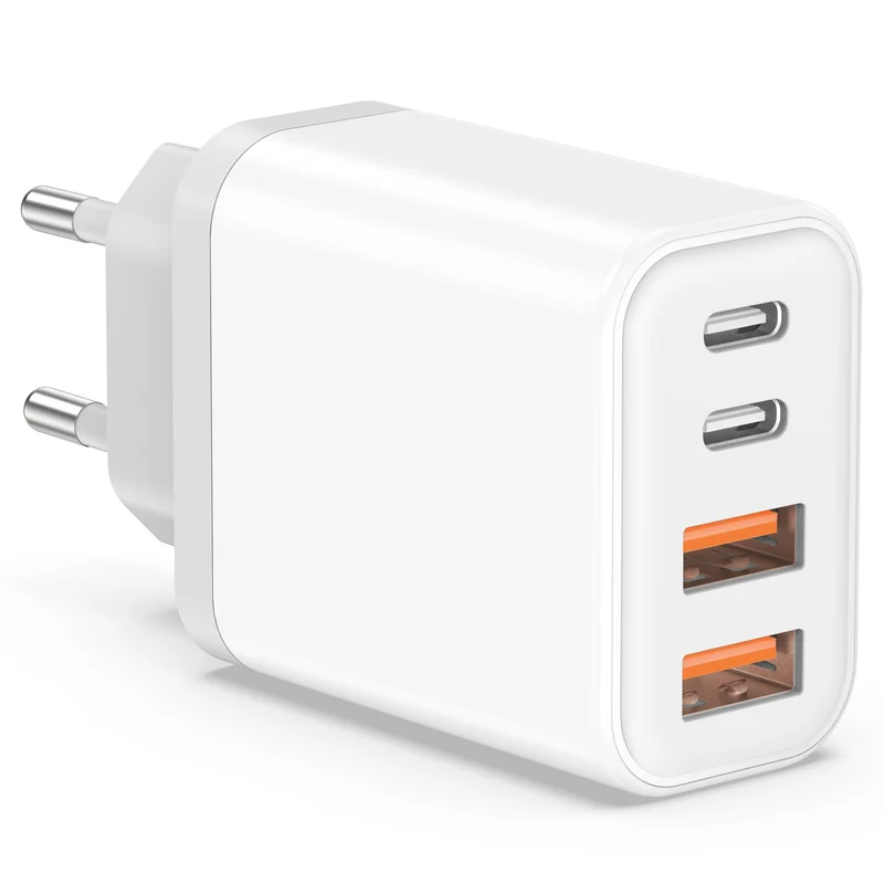 Caricatore USB C Alimentatore - 45W Presa Rapido Replacement for iPhone 16 15 14 13 12 11 Pro Max Plus Mini SE 2020 XS XR,Pad,4-Port USB C Spina Caricabatterie Carica Batterie USBC Cellulare