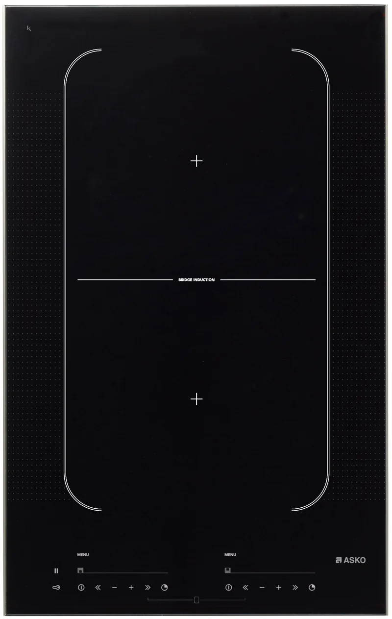 Ⓜ️🔵🔵🔵 Asko HI 1355 G - Piano cottura a induzione Domino, 33 cm, Vetro Nero, 3700 W