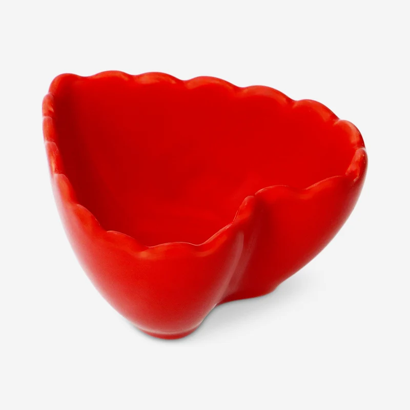 Ceramic red heart bowl - 7 cm