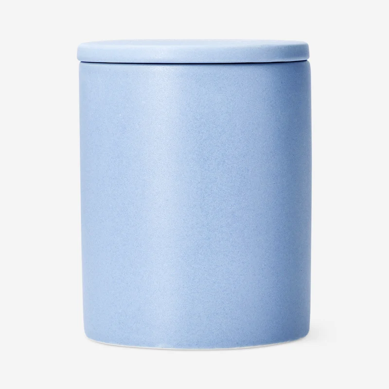 Blue organiser jar for cotton pads