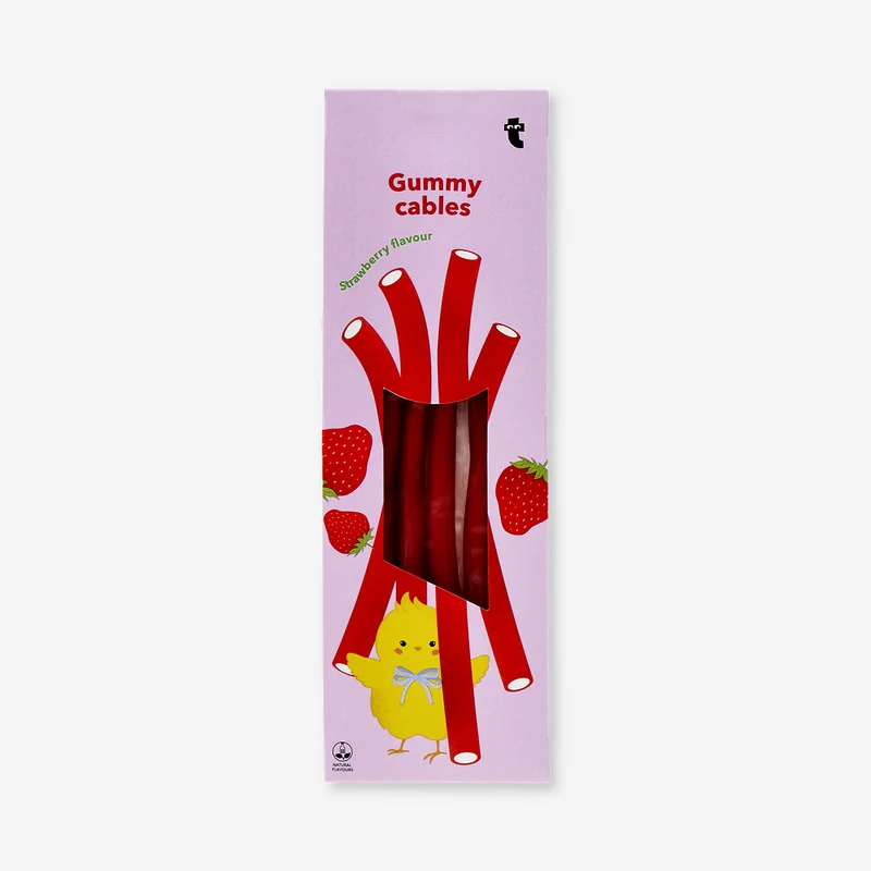 Candy gummy cables - Strawberry flavour