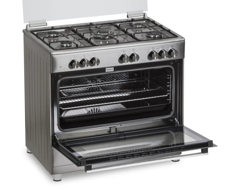 Ⓜ️🔵🔵🔵 LA GERMANIA SE965EX - Cucina ACCIAIO INOX 90 cm, tuttoforno elettrico, 5 fuochi gas SENZA COPERCHIO, Classe A