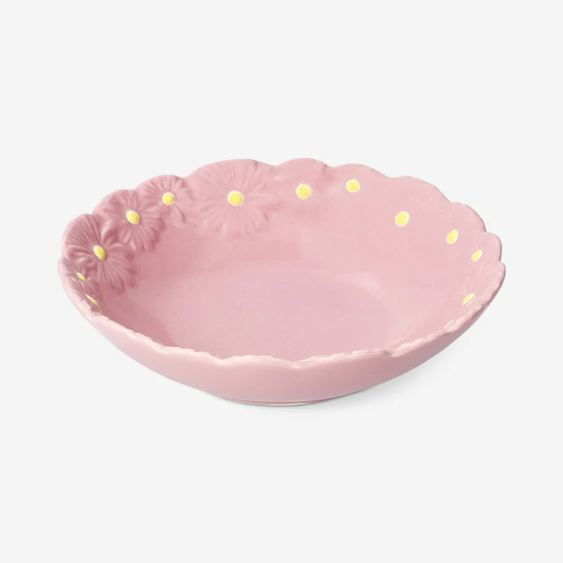 Pink flower bowl - 19 cm