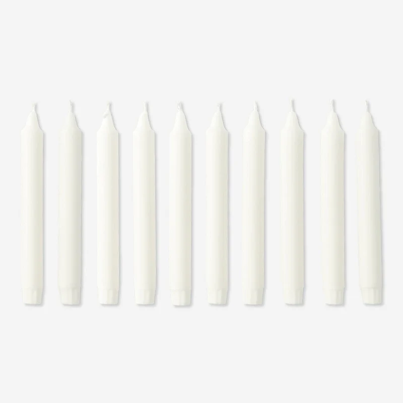 White Dinner Candles - 10 pcs