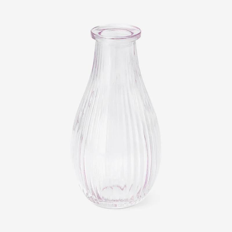 Pink glass vase - 14 cm