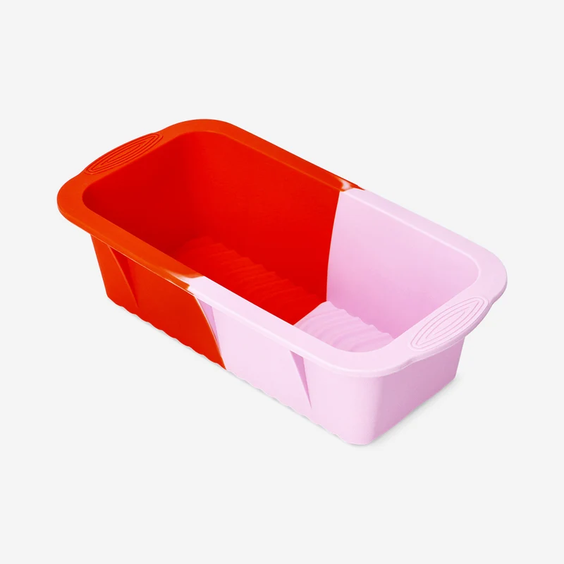 Pink and red silicone baking mould