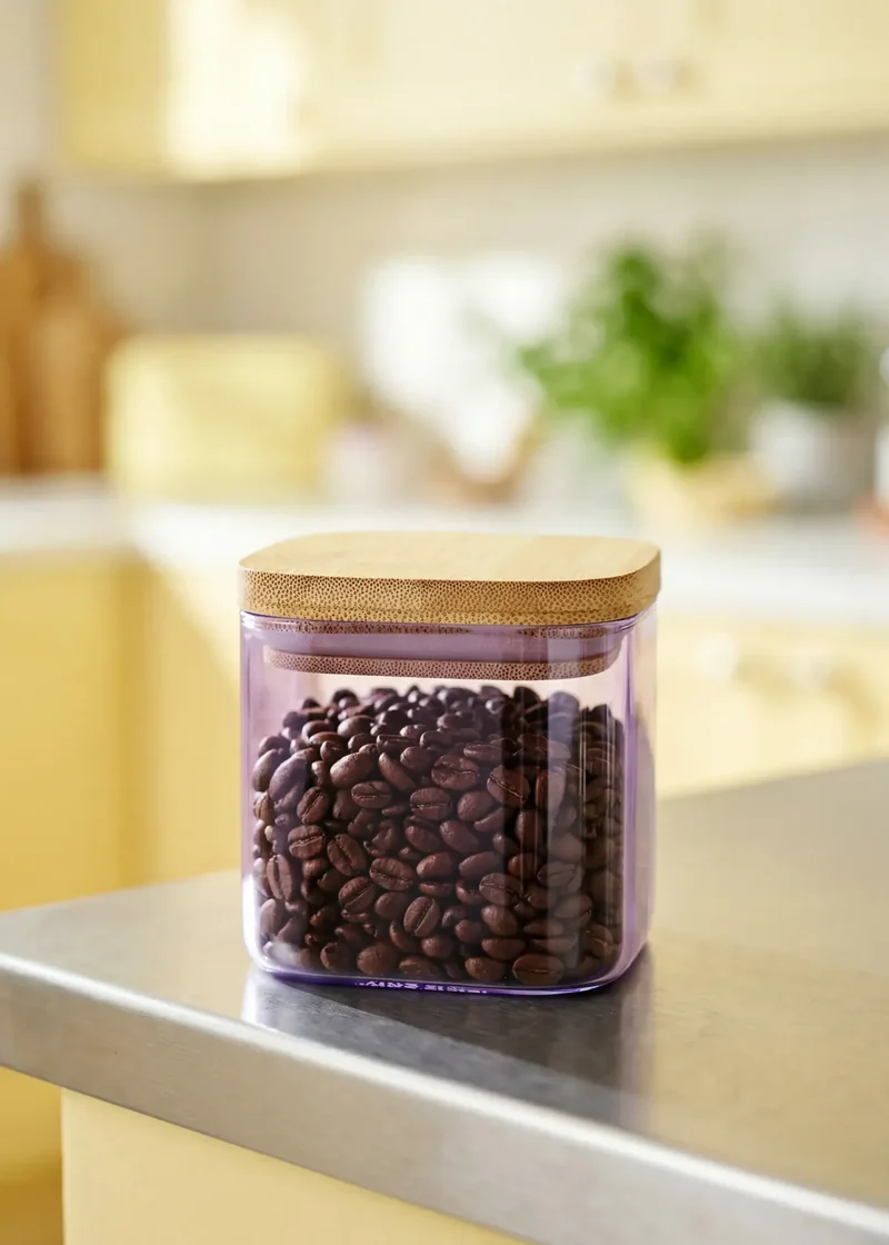 Designer Collection - Purple glass storage container with lid - 200 ml