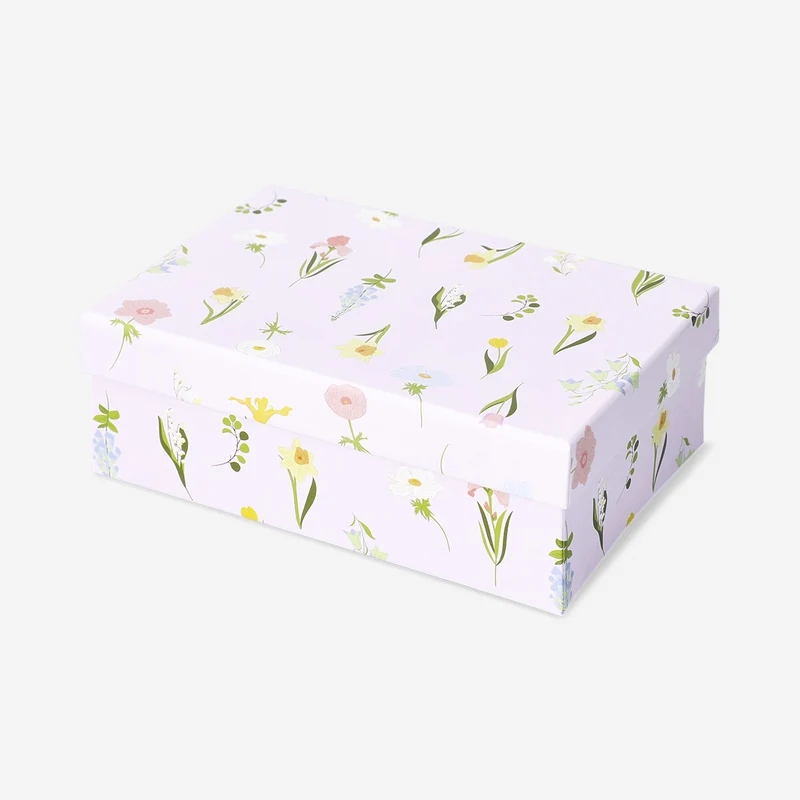 Floral paper storage box - 14x20 cm