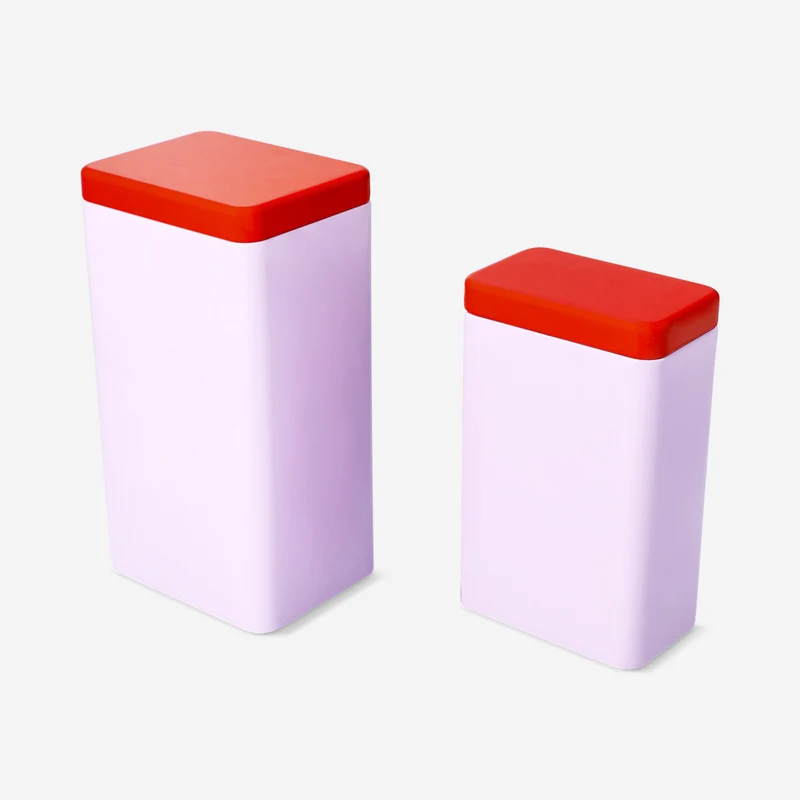 Pink food storage tins - 2 pcs