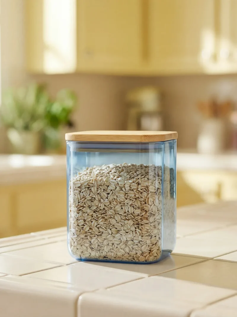 Designer Collection - Blue glass storage container with lid - 1,1 L