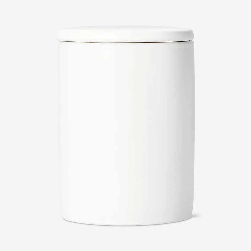 White organiser jar for cotton buds