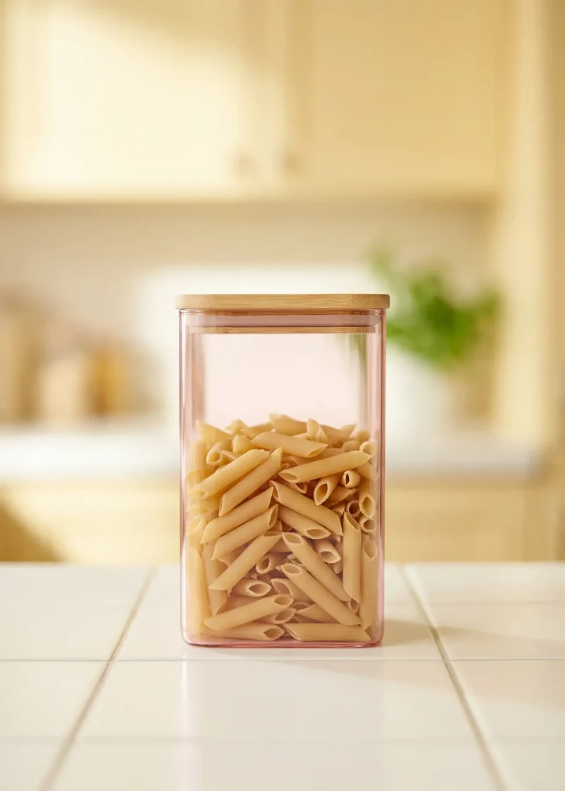 Designer Collection - Pink glass storage container with lid - 1,7 L