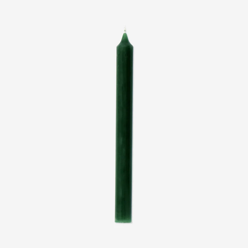 Green dinner candle - 24 cm