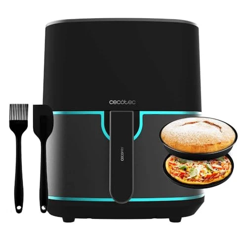 Cecotec Friggitrice ad Aria Senza Olio Cecofry Fantastik Inox 5500 da 5,5 L. 1500W, Tecnologia PerfectCook, 9 modalità di cottura, Touch, Regolabile 80-200°C, Cottura fino a 60 minuti, Accessori