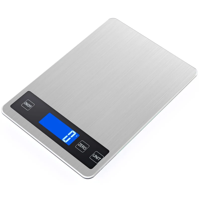 Bilancia Da Cucina Digitale, 5 kg, Elettronica In Acciaio Inox, Elegante Alimentare Ultra Sottile, Per Casa, Con Display Lcd, Funzione Tara