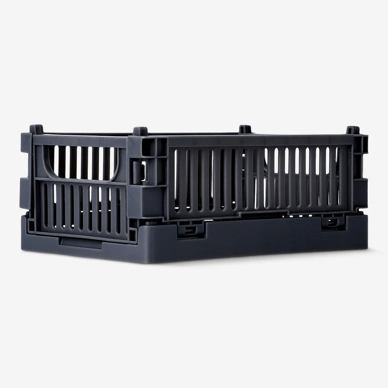 Grey collapsible storage box - 15 cm