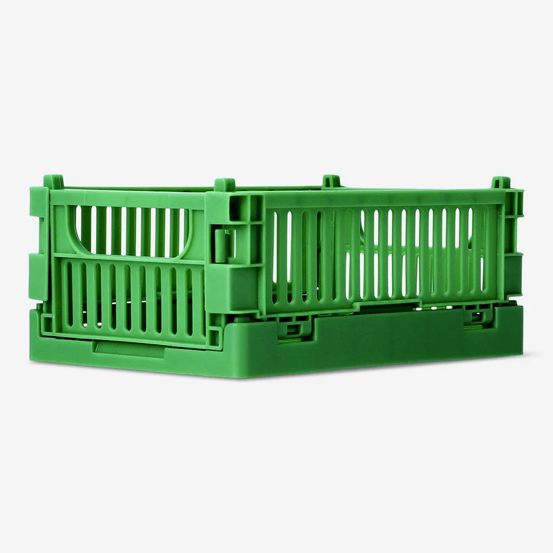 Green collapsible storage box - 15 cm