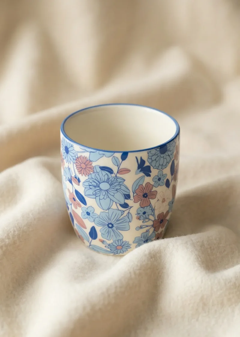 Blue floral espresso cup