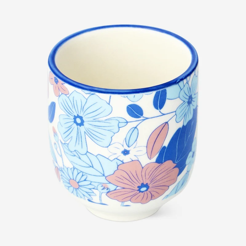 Blue floral egg cup