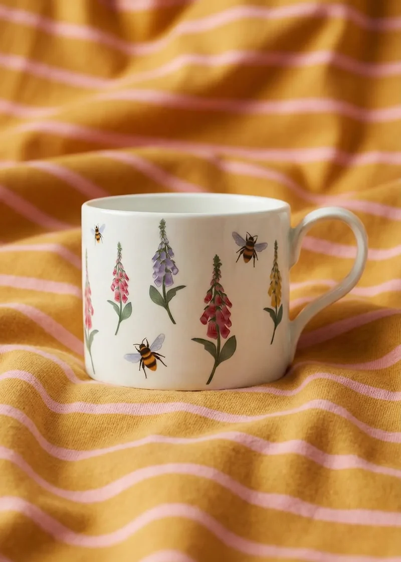 Blue floral mug - 355 ml