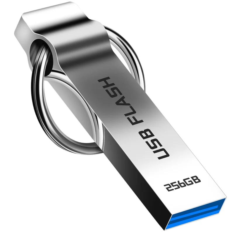 Chiavetta USB 256GB - camcise Impermeabile Pendrive USB 3.0 Metallo Pen Drive Plug-and-Play Pennetta USB per Computer, Tablet, con Portachiavi Portatile (256gb)