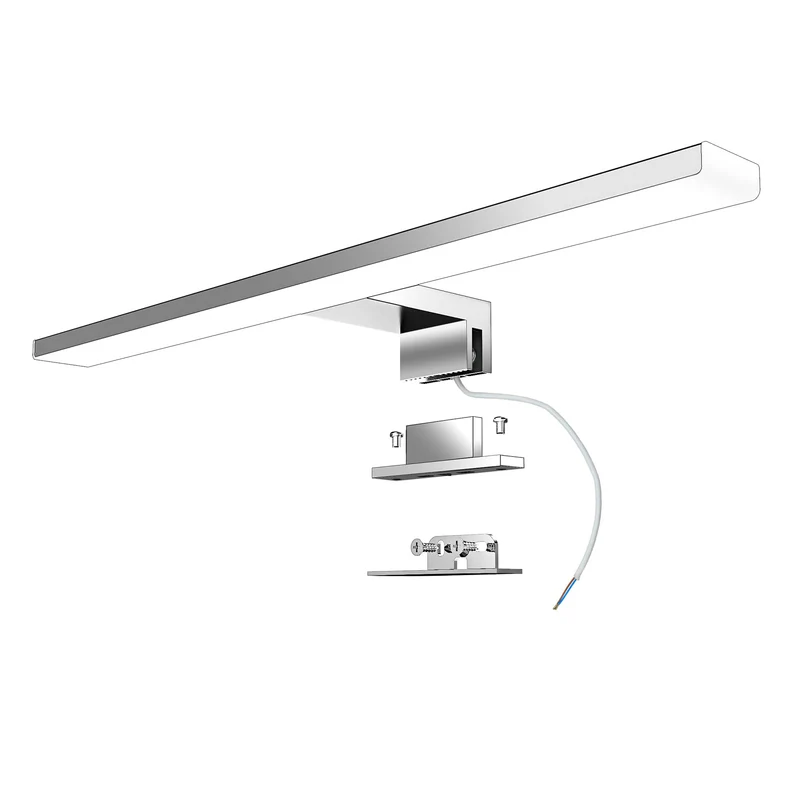 Aogled Lampada da Specchio Bagno 40 cm 10W 820LM 230V Bianco Neutro 4000K, Lampada da Bagno,IP44 Classe II in Acciaio Inossidabile,Morsetto su Specchio/Armadio/Illuminazione a Parete 400mm