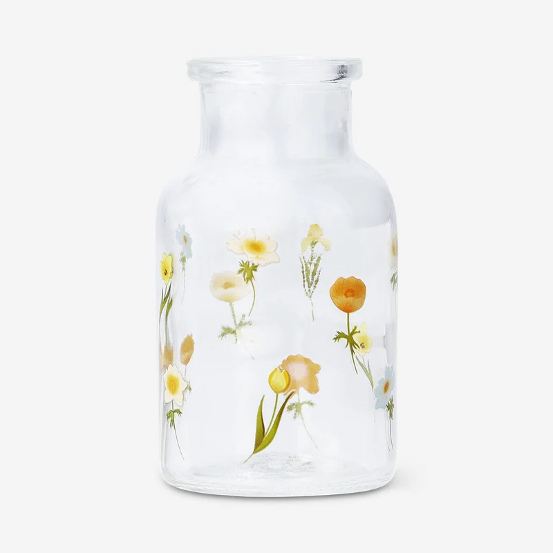 Floral glass vase - 10 cm