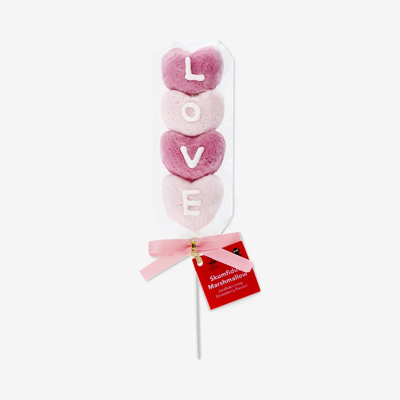 Marshmallow hearts on a stick - Strawberry flavour