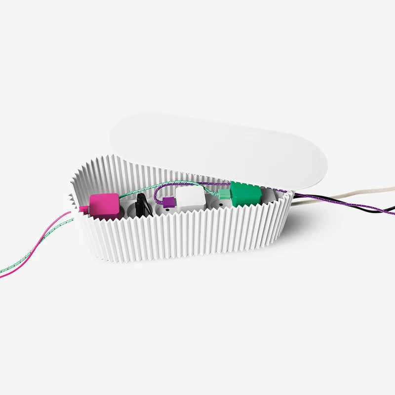 White cable tidy unit