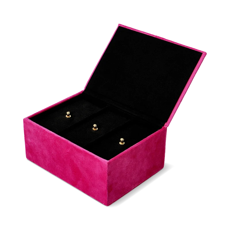 Pink velvet fridge jewellery storage